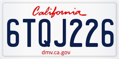 CA license plate 6TQJ226