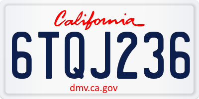 CA license plate 6TQJ236