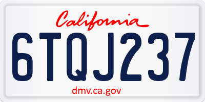 CA license plate 6TQJ237