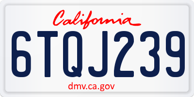 CA license plate 6TQJ239