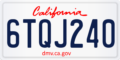 CA license plate 6TQJ240