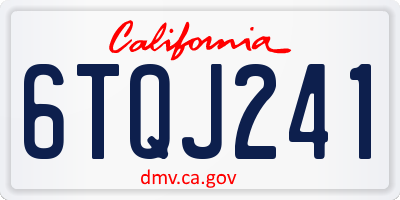 CA license plate 6TQJ241