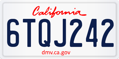 CA license plate 6TQJ242