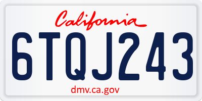 CA license plate 6TQJ243