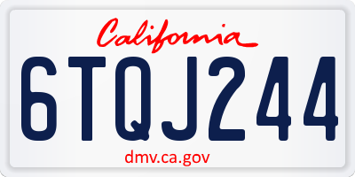 CA license plate 6TQJ244