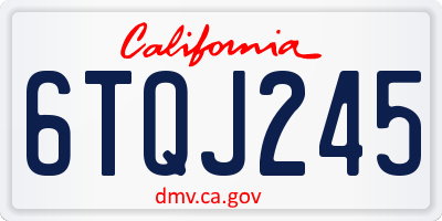 CA license plate 6TQJ245