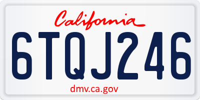 CA license plate 6TQJ246