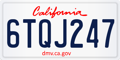 CA license plate 6TQJ247