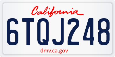 CA license plate 6TQJ248