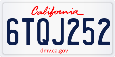 CA license plate 6TQJ252