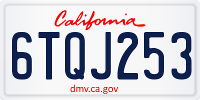 CA license plate 6TQJ253