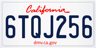 CA license plate 6TQJ256