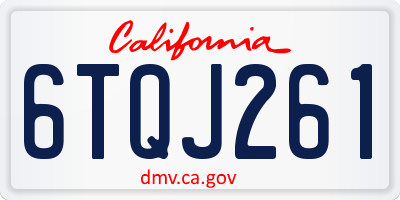 CA license plate 6TQJ261