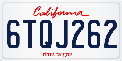 CA license plate 6TQJ262