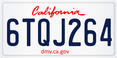 CA license plate 6TQJ264