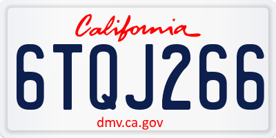 CA license plate 6TQJ266
