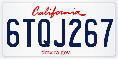 CA license plate 6TQJ267