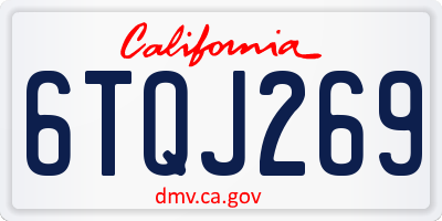 CA license plate 6TQJ269