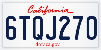 CA license plate 6TQJ270