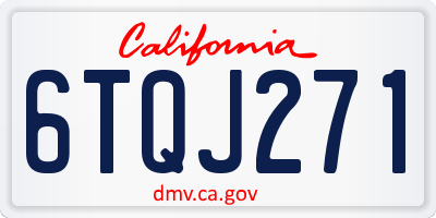 CA license plate 6TQJ271