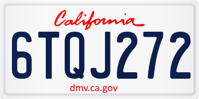 CA license plate 6TQJ272