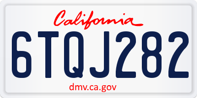 CA license plate 6TQJ282