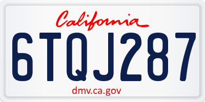 CA license plate 6TQJ287