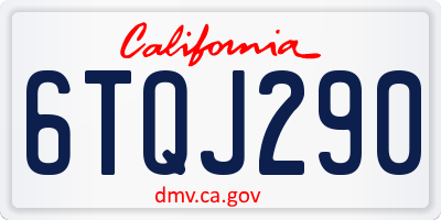 CA license plate 6TQJ290