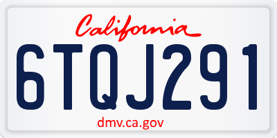 CA license plate 6TQJ291