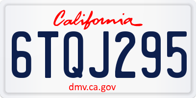 CA license plate 6TQJ295