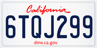 CA license plate 6TQJ299