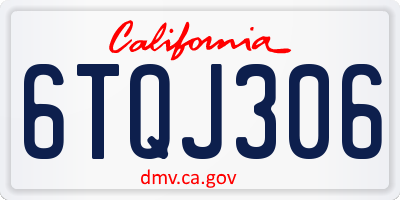 CA license plate 6TQJ306