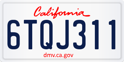 CA license plate 6TQJ311