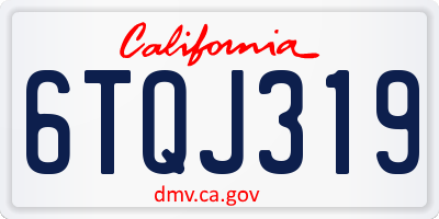 CA license plate 6TQJ319