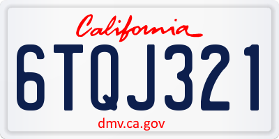 CA license plate 6TQJ321