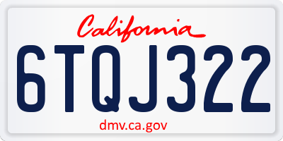 CA license plate 6TQJ322