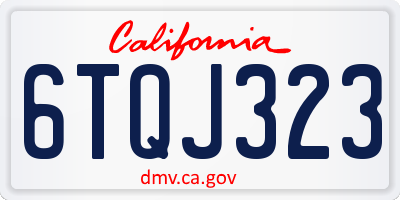 CA license plate 6TQJ323