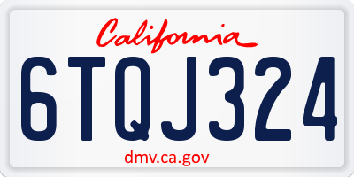 CA license plate 6TQJ324