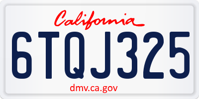 CA license plate 6TQJ325