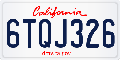 CA license plate 6TQJ326
