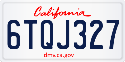 CA license plate 6TQJ327