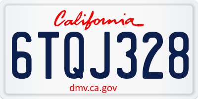 CA license plate 6TQJ328