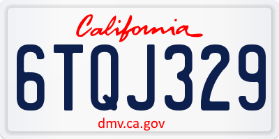CA license plate 6TQJ329