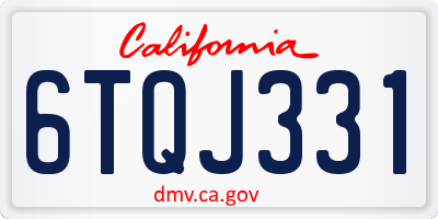 CA license plate 6TQJ331