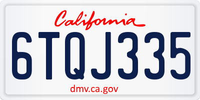 CA license plate 6TQJ335