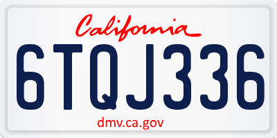 CA license plate 6TQJ336