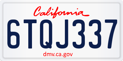 CA license plate 6TQJ337