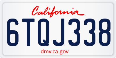 CA license plate 6TQJ338