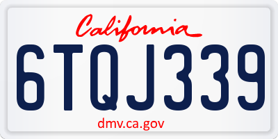 CA license plate 6TQJ339