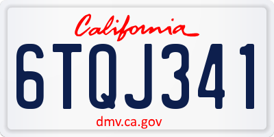 CA license plate 6TQJ341